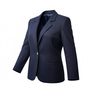 Vintage 80s Academia Woman's Savannah 100% Wool Navy Blue Lined Blazer SZ 10 NWT